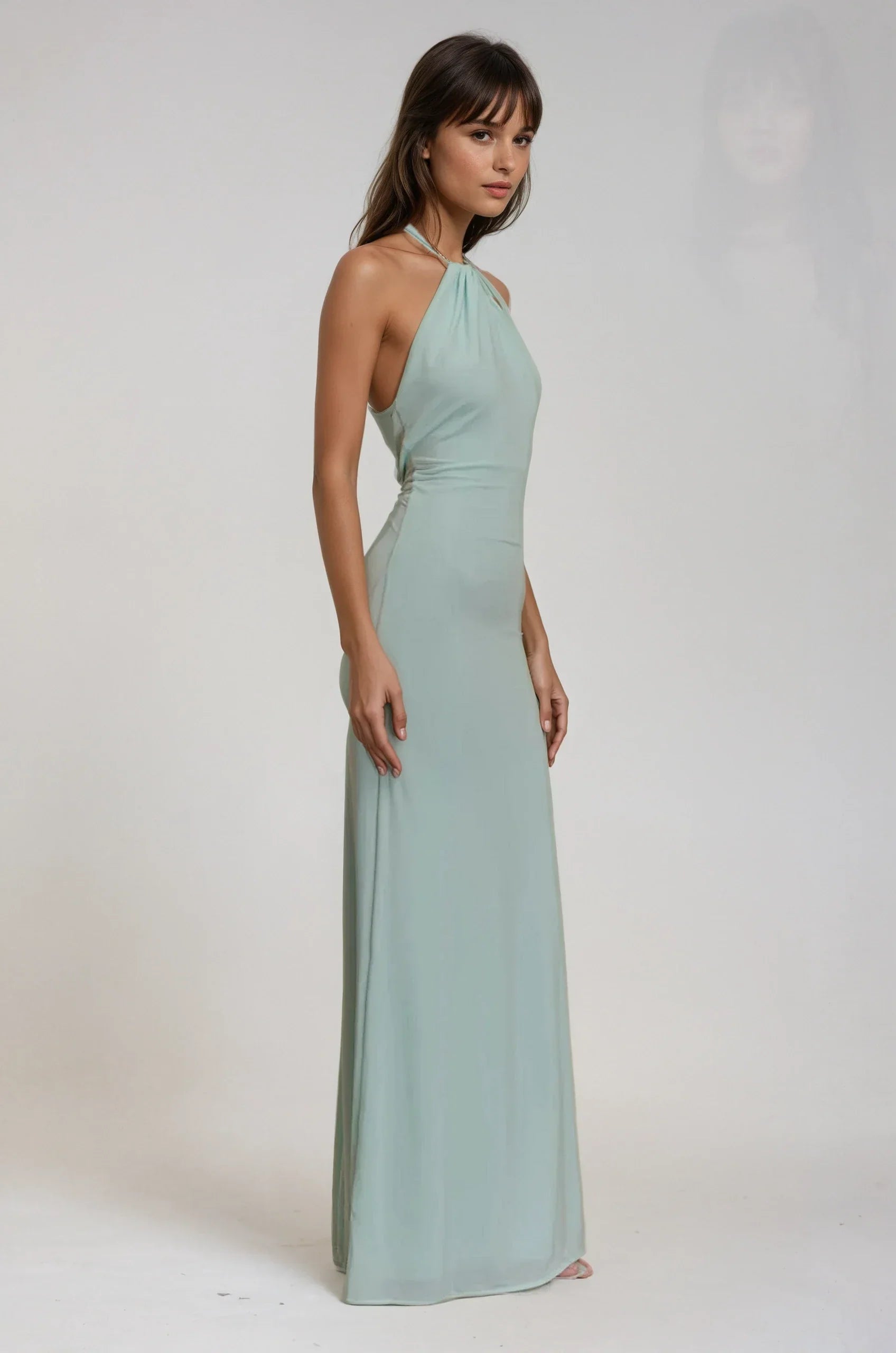 Leah | Elegant Halter Maxi Dress