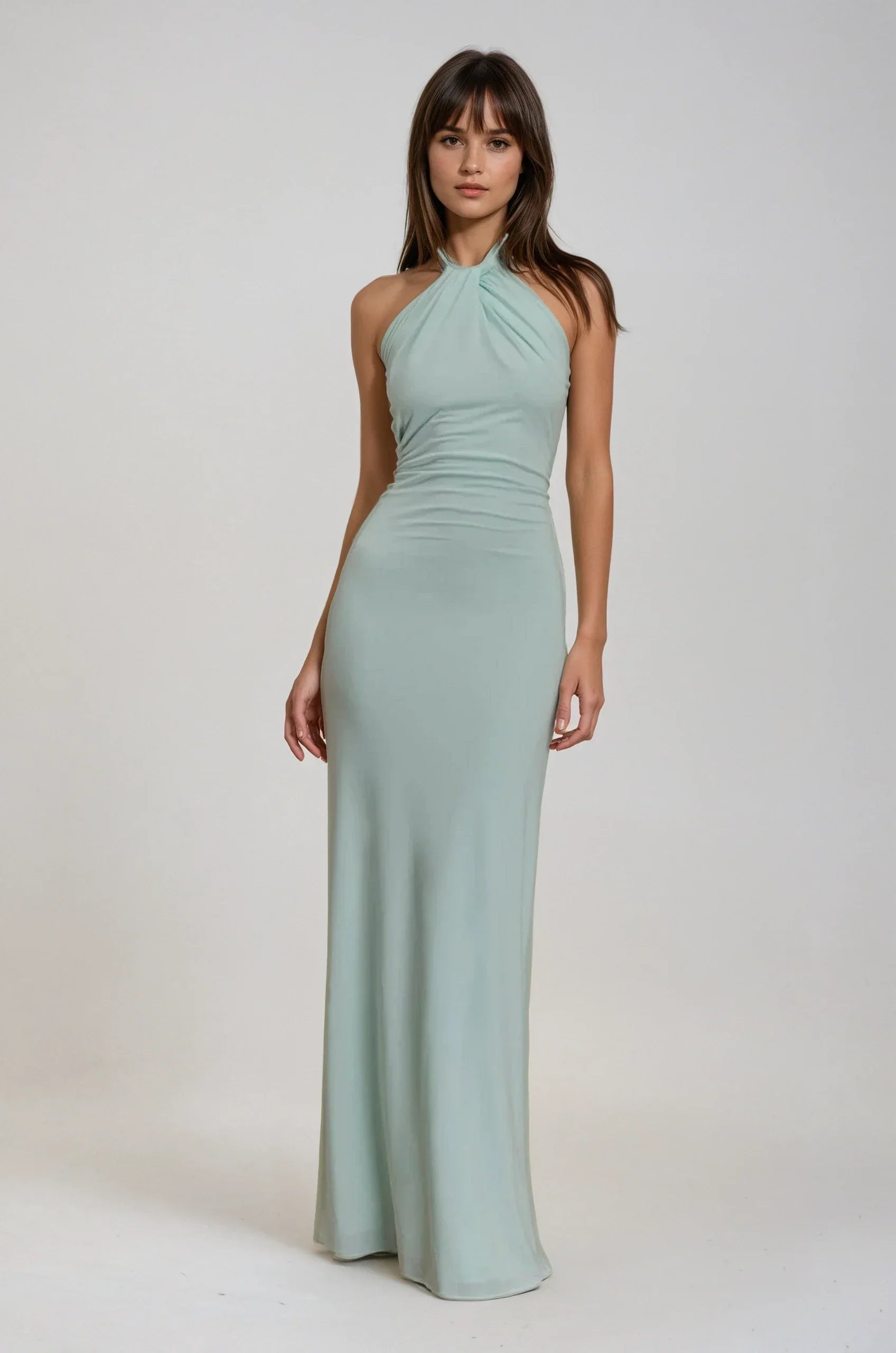 Leah | Elegant Halter Maxi Dress