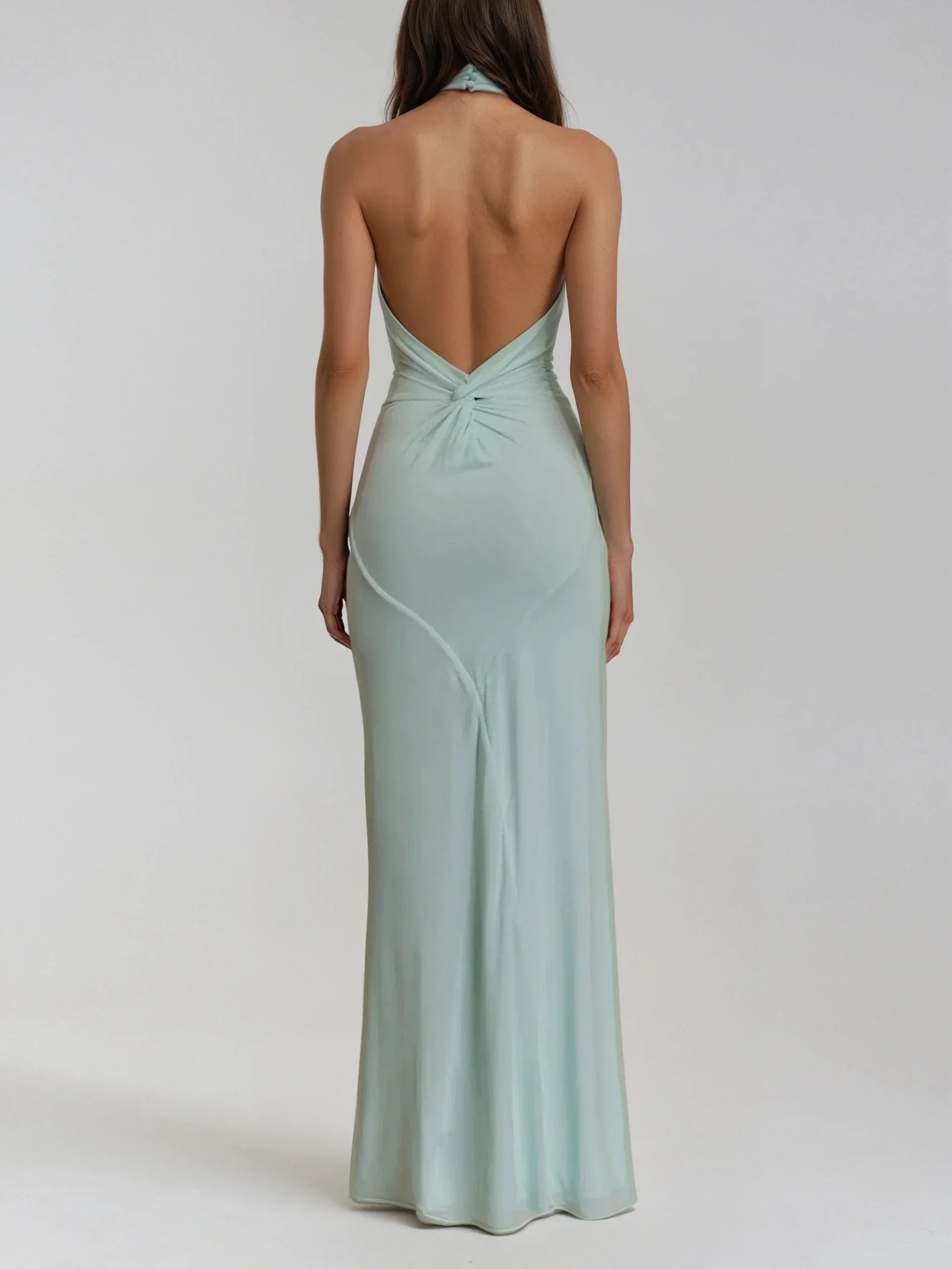 Leah | Elegant Halter Maxi Dress