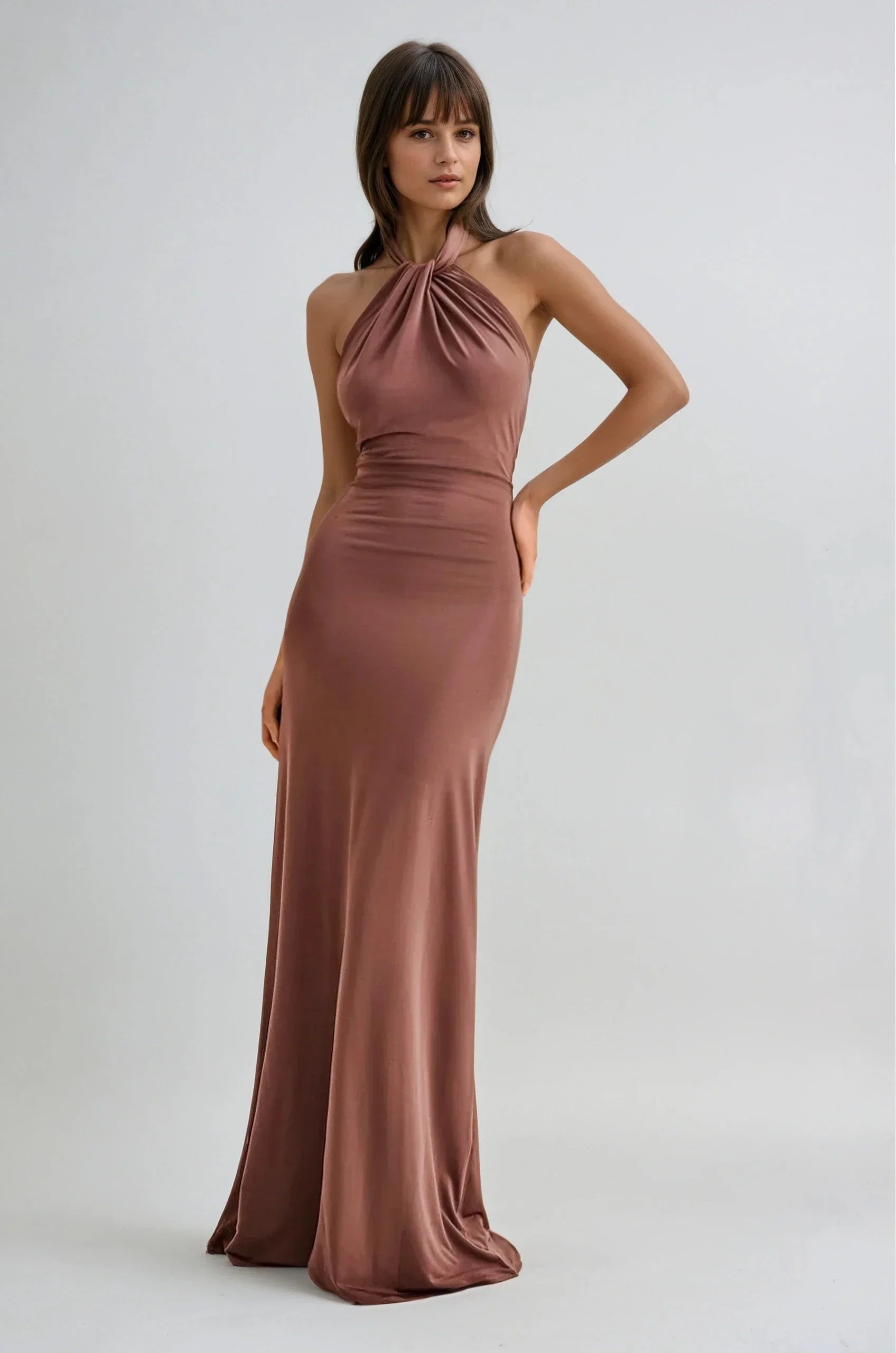 Leah | Elegant Halter Maxi Dress