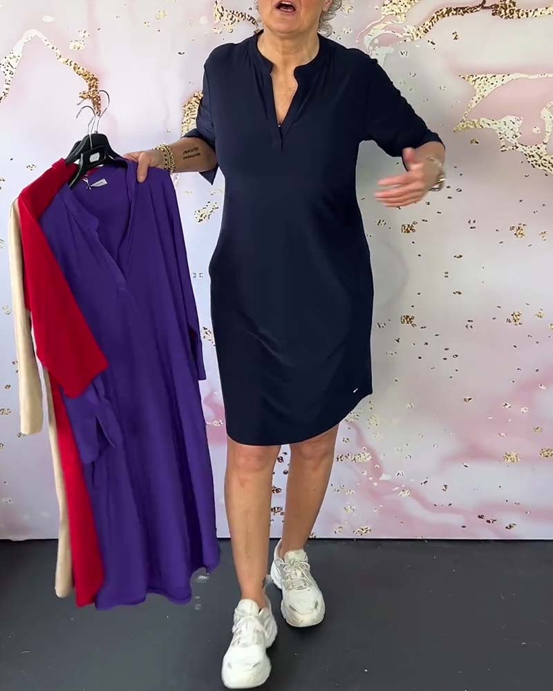 Hanne | Sophisticated V-Neck Dress