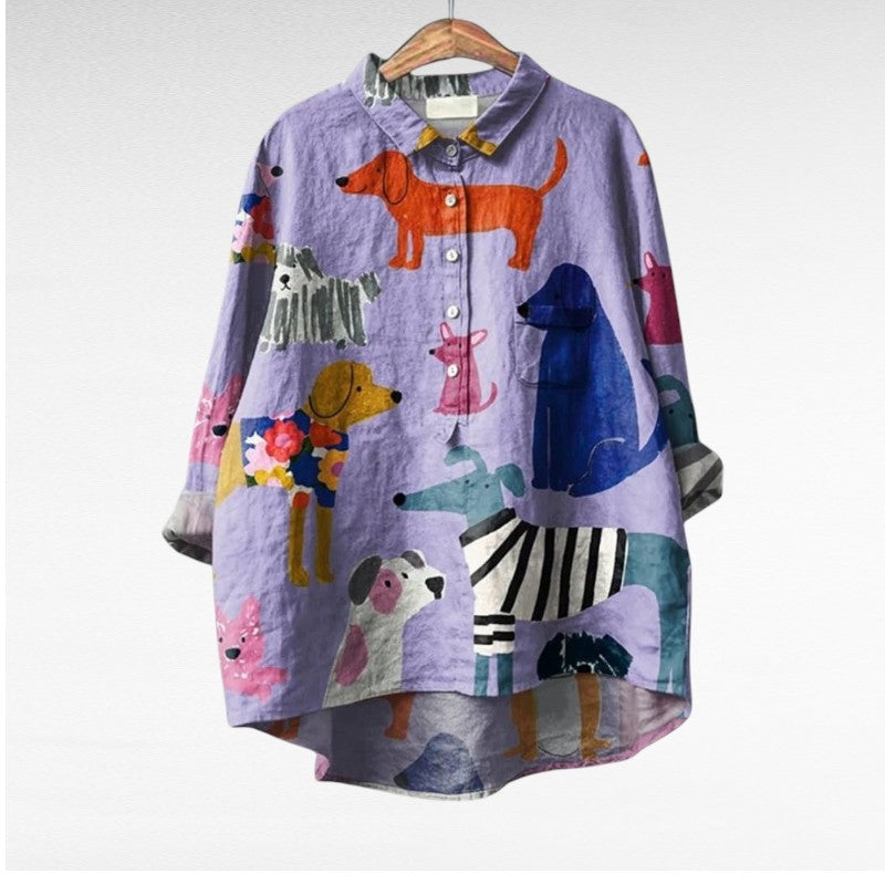 Laluna® | Distinctive Women's Blouse Featuring Dog Designs