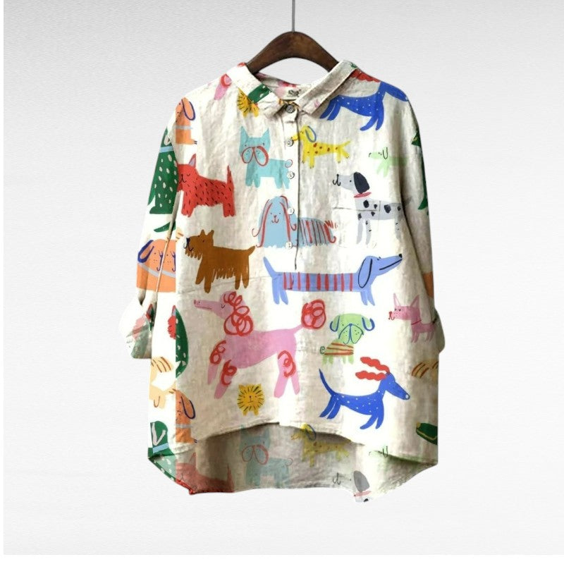 Laluna® | Distinctive Women's Blouse Featuring Dog Designs