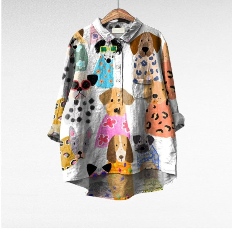 Laluna® | Distinctive Women's Blouse Featuring Dog Designs