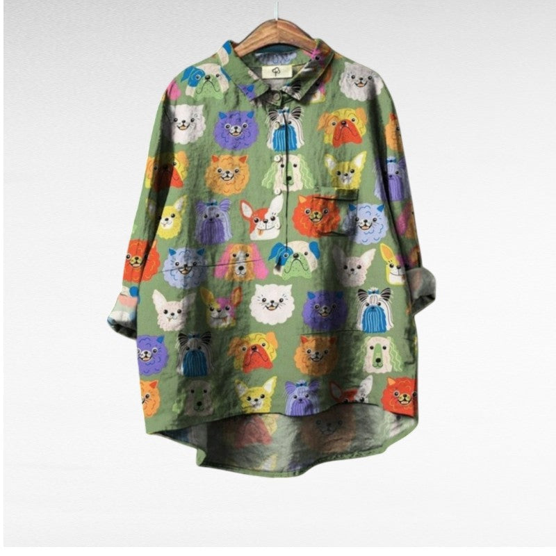 Laluna® | Distinctive Women's Blouse Featuring Dog Designs