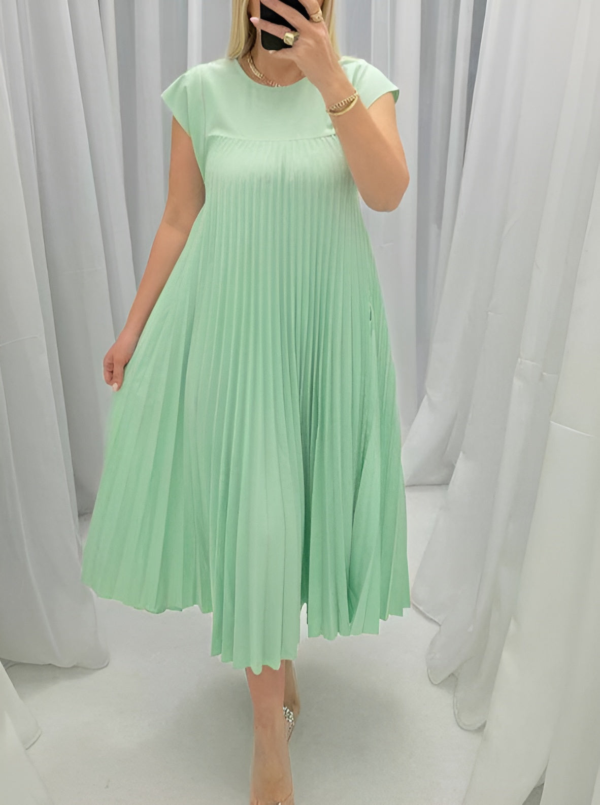 Simone | Elegant Lightweight Pleated Dress