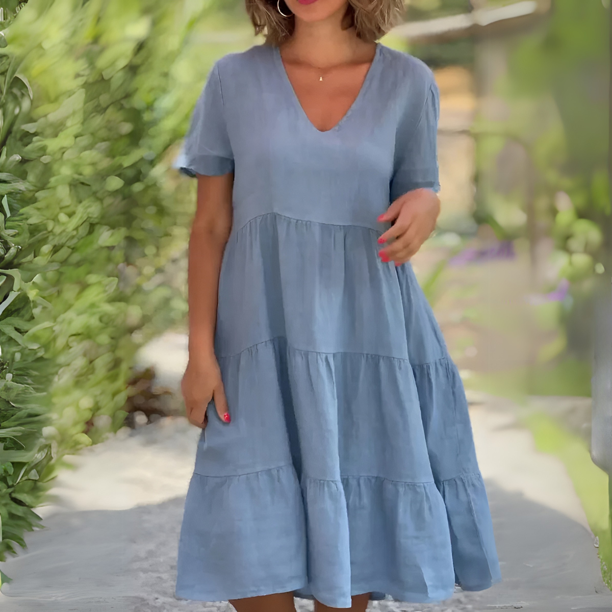 Luce | V-Neck Fluid Dress
