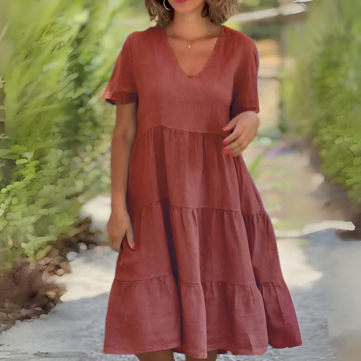 Luce | V-Neck Fluid Dress