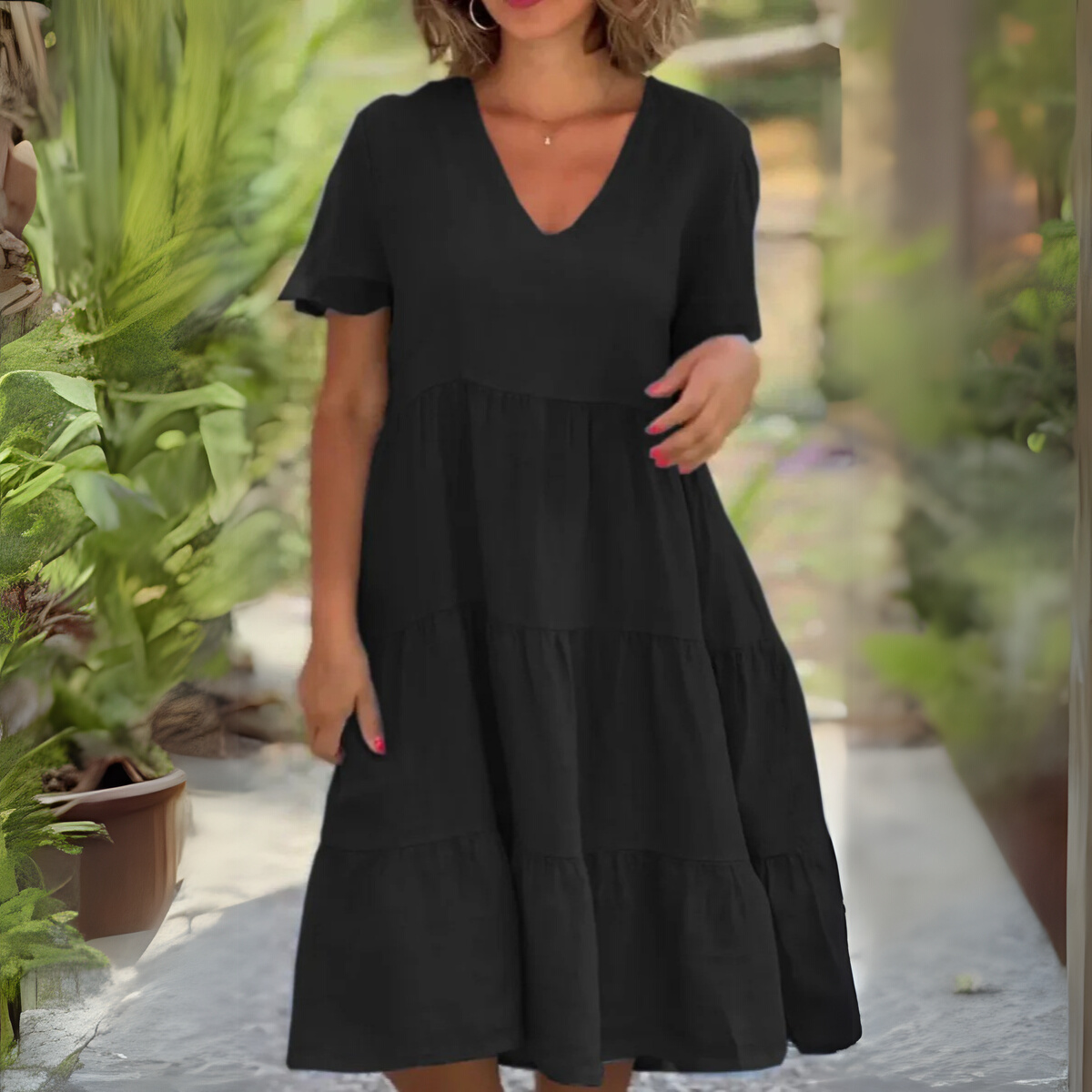Luce | V-Neck Fluid Dress