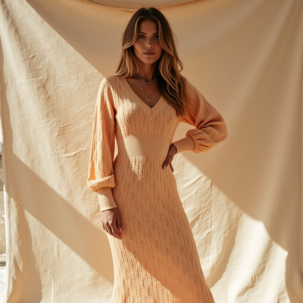 Justine | Cotton V-Neck Dress
