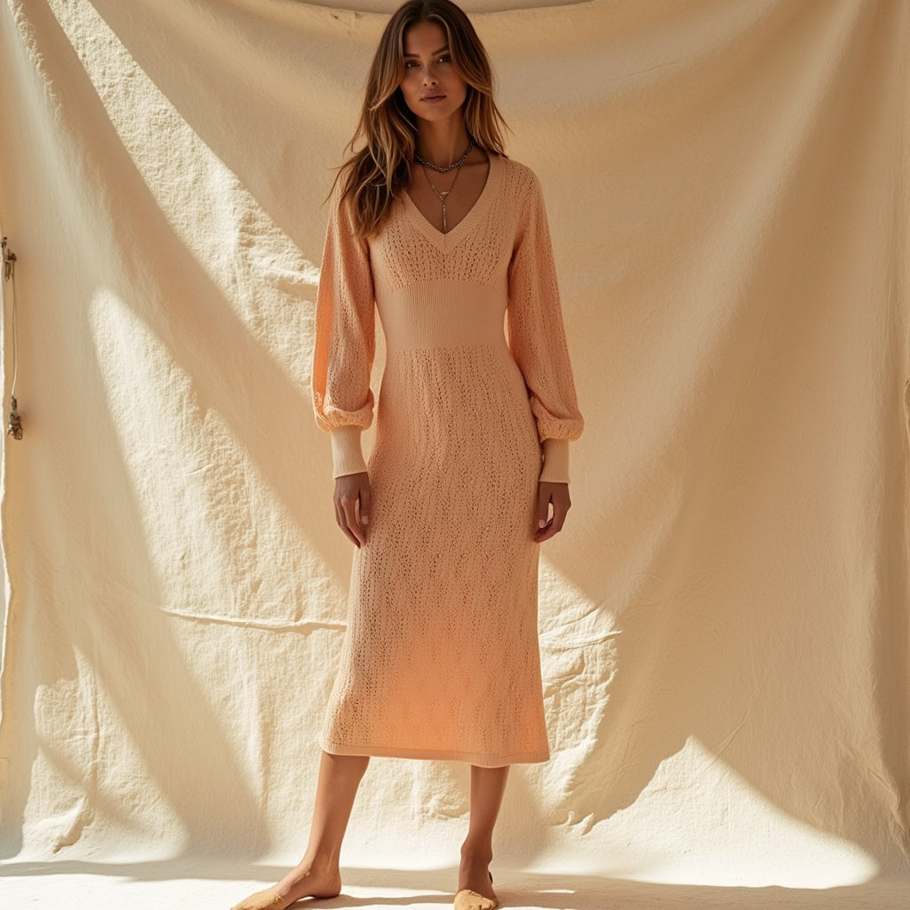 Justine | Cotton V-Neck Dress